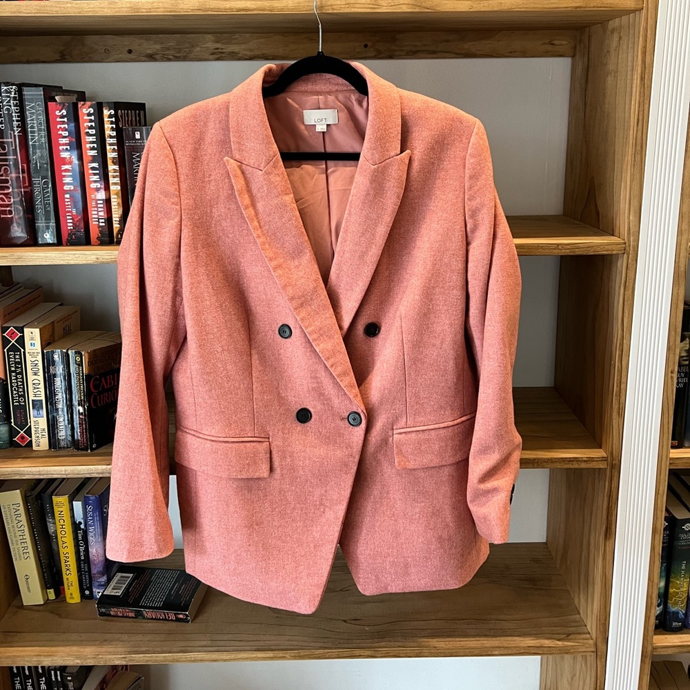 LOFT - Pink Double Breasted Blazer - Size 14